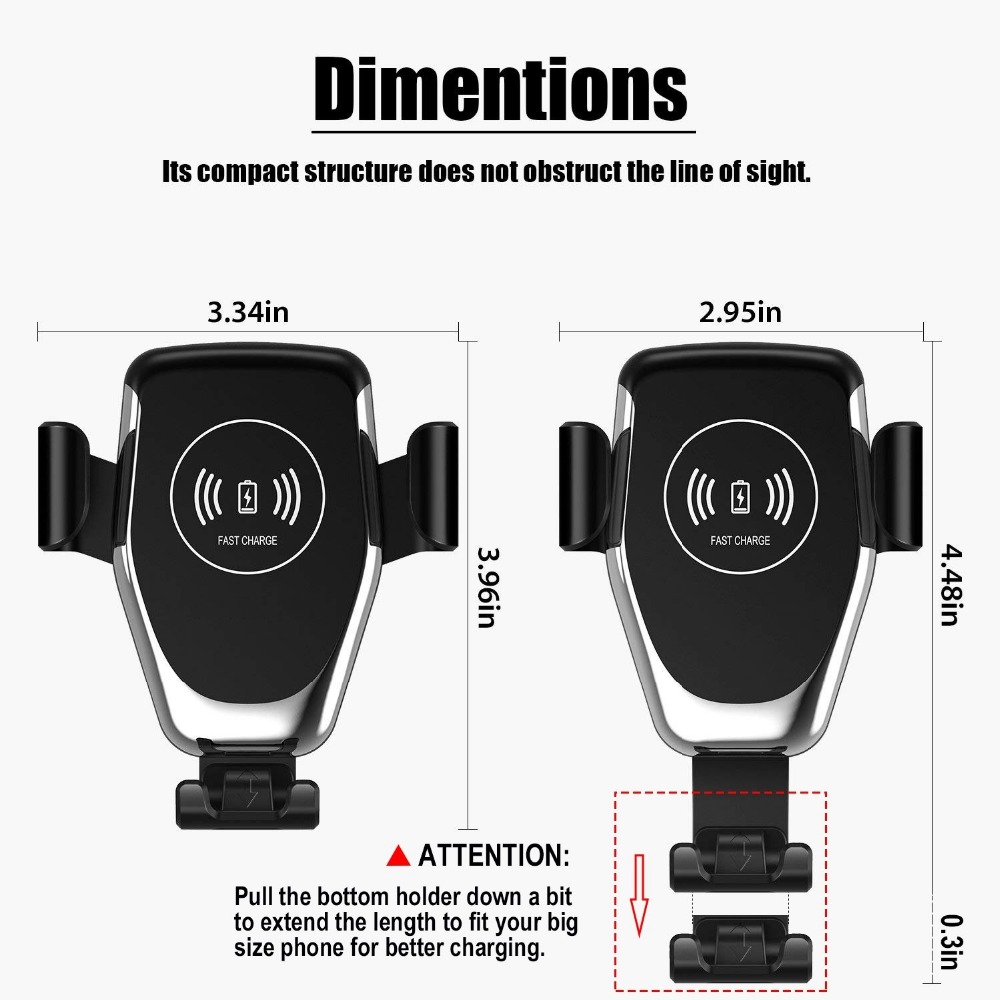 Qi Wireless Car Charger for Smartphones