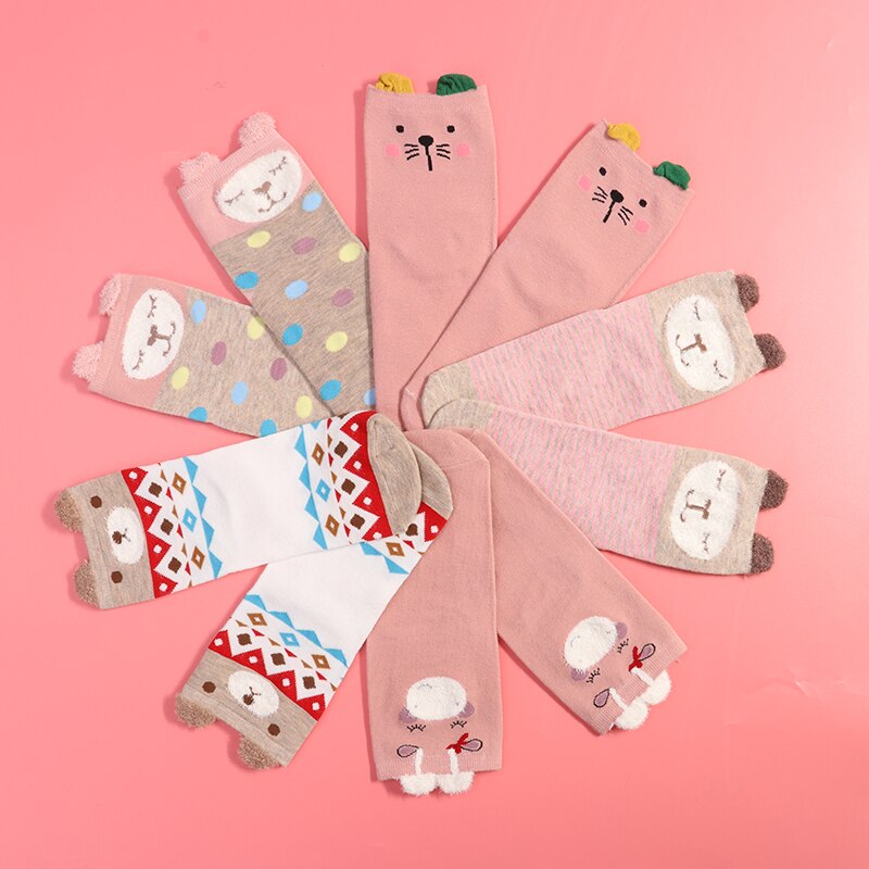 Women's Patterned Cotton Socks 5 Pairs Set