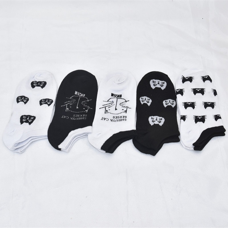 Women's Patterned Cotton Socks 5 Pairs Set