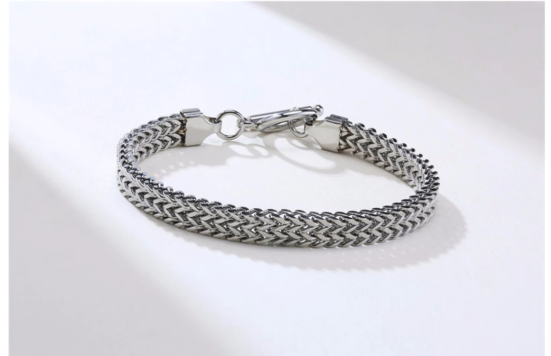 Men's Stainless Steel Foxtail Chain Bracelet