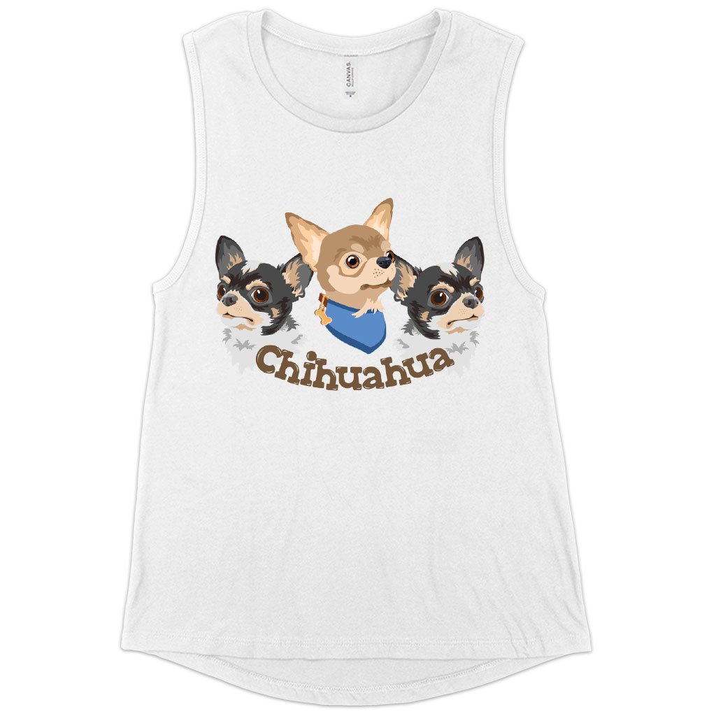 Women’s Muscle Chihuahua Tank – Dog Print Tank – Dog Themed Tanks - Aalamey