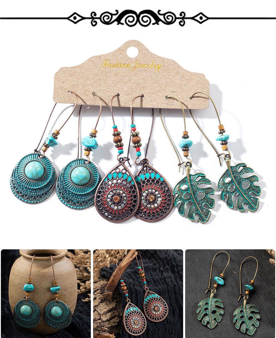 Women's Ethnic Style Earrings Set