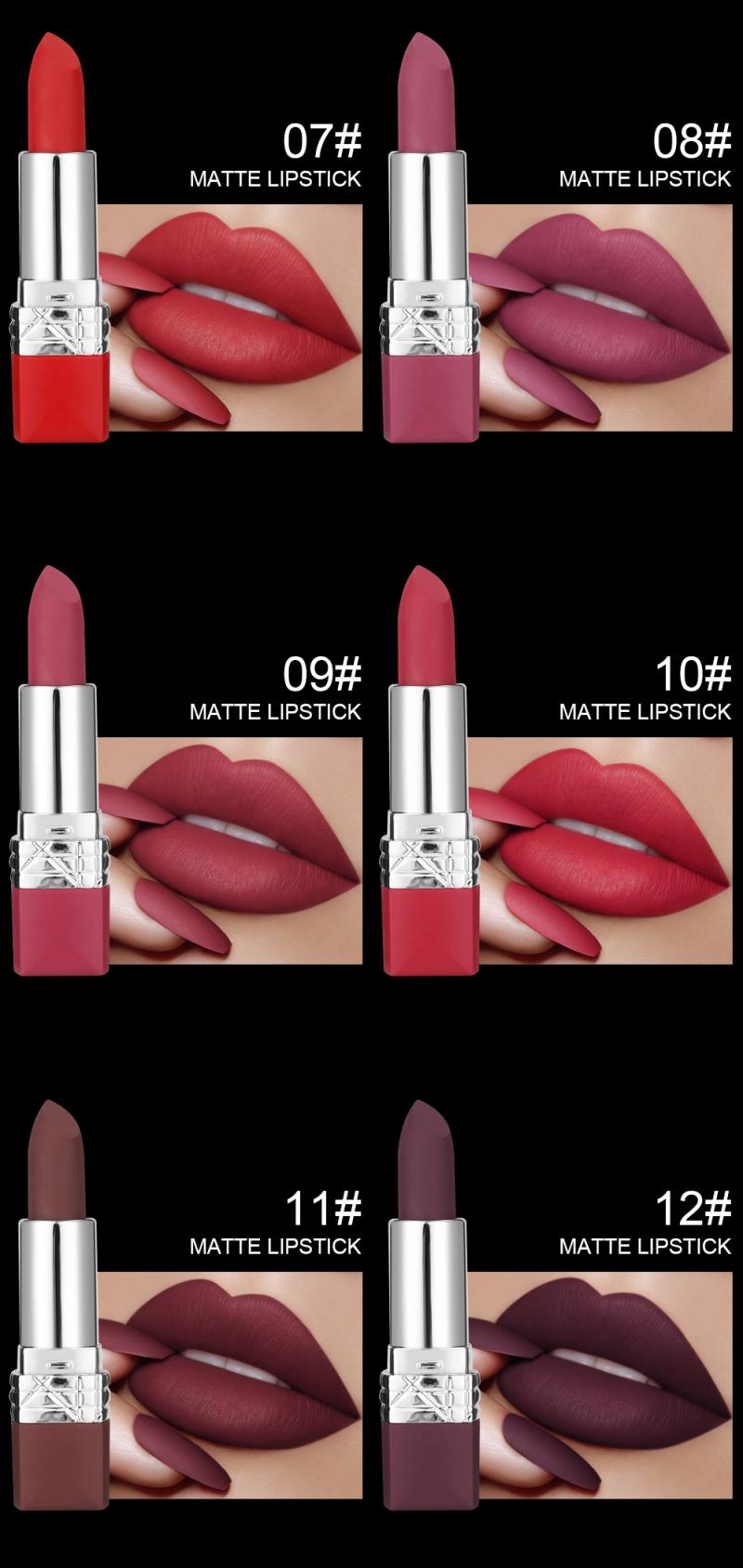 Matte Lipstick 3-12 Pcs Set