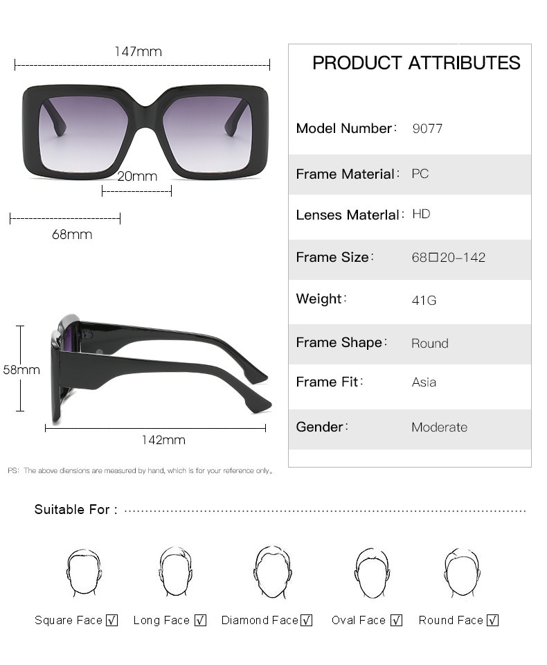 Oversized Square Retro Gradient Sunglasses Oversized Square Retro Gradient Sunglasses