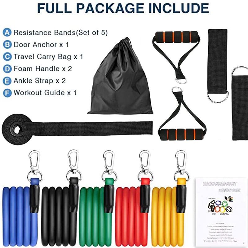 Elastic Resistance Fitness Bands Set