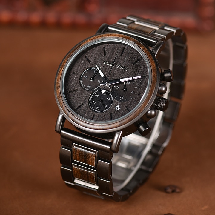 Men's Luxury Style Wooden Chronograph Watch