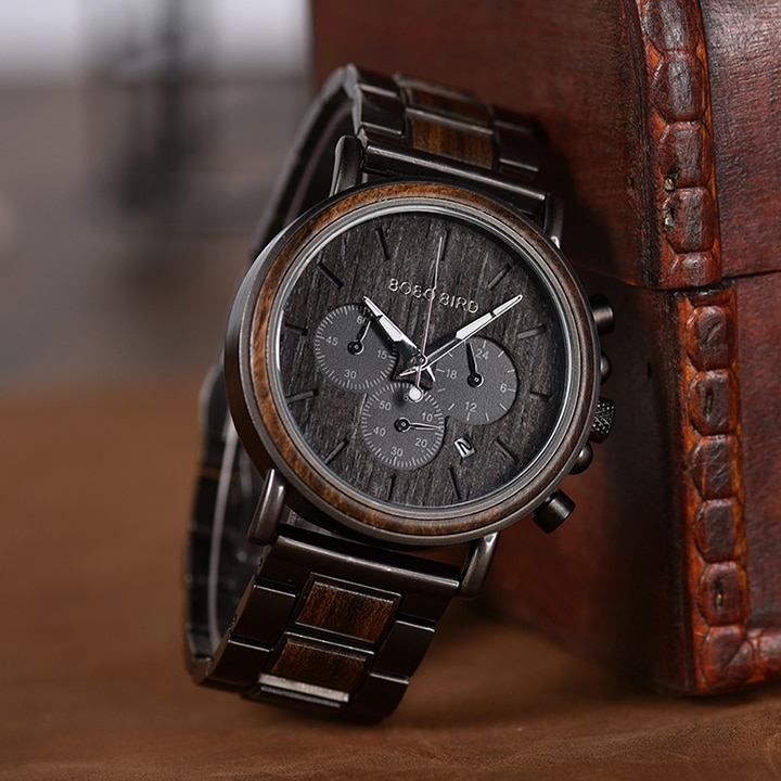 Men's Luxury Style Wooden Chronograph Watch