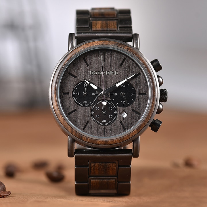 Men's Luxury Style Wooden Chronograph Watch