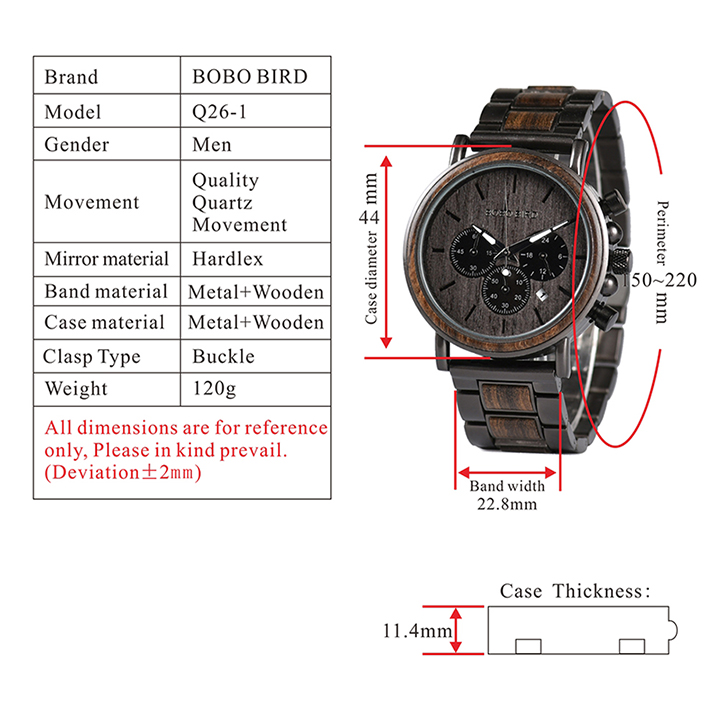 Men's Luxury Style Wooden Chronograph Watch