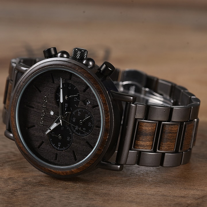 Men's Luxury Style Wooden Chronograph Watch