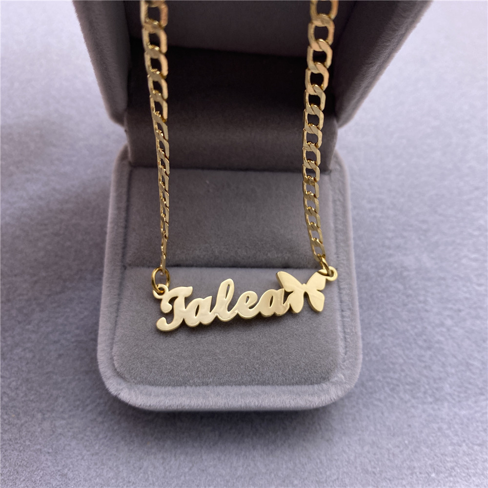 Custom Name Anklet with Butterfly