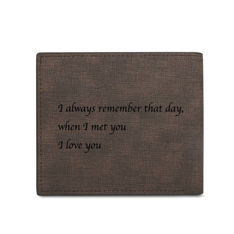 Men's Custom Inscription Photo Engraved Wallet Gifts For Him