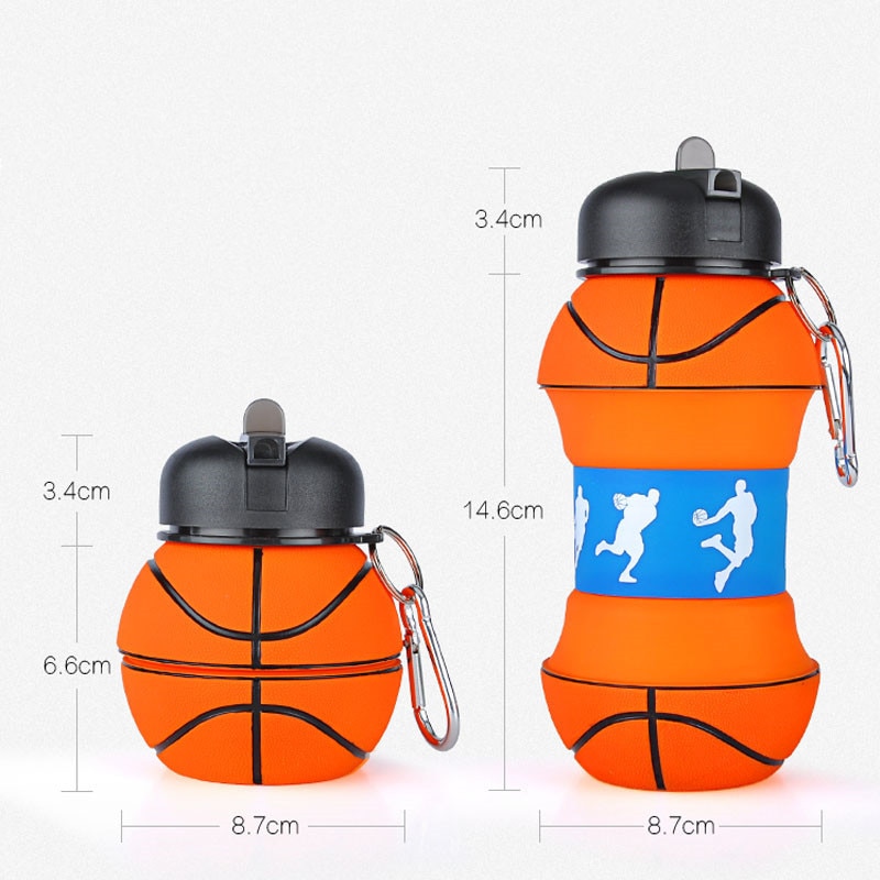 Foldable Football / Basketball / Tennis Leakproof Silica Gel Kid's Water Bottle