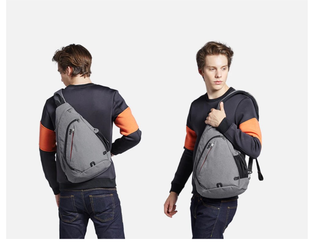 Men's Water Drop One Shoulder USB Backpack