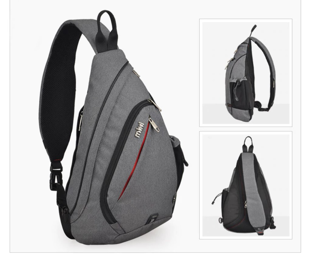 Men's Water Drop One Shoulder USB Backpack