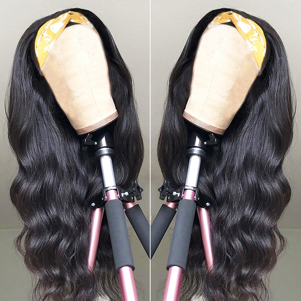 100% Human Hair Headband Wig