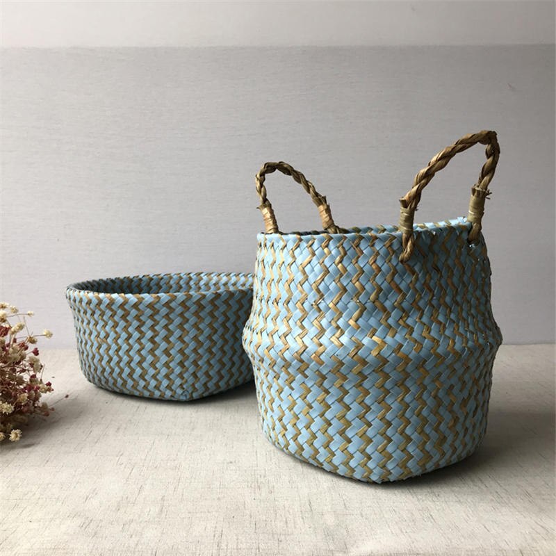 Foldable Handmade Woven Storage Basket for Gardening