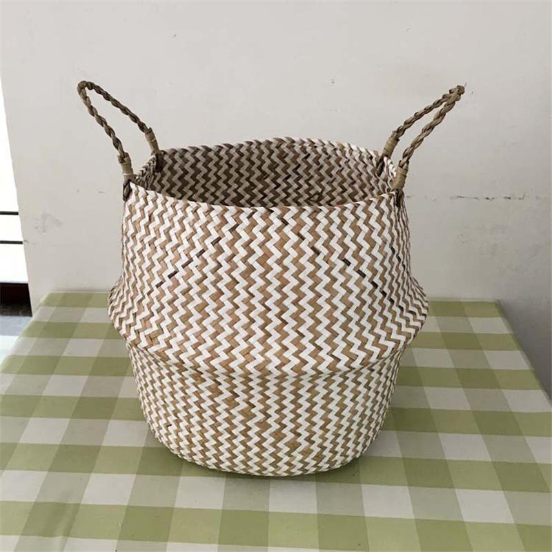 Foldable Handmade Woven Storage Basket for Gardening