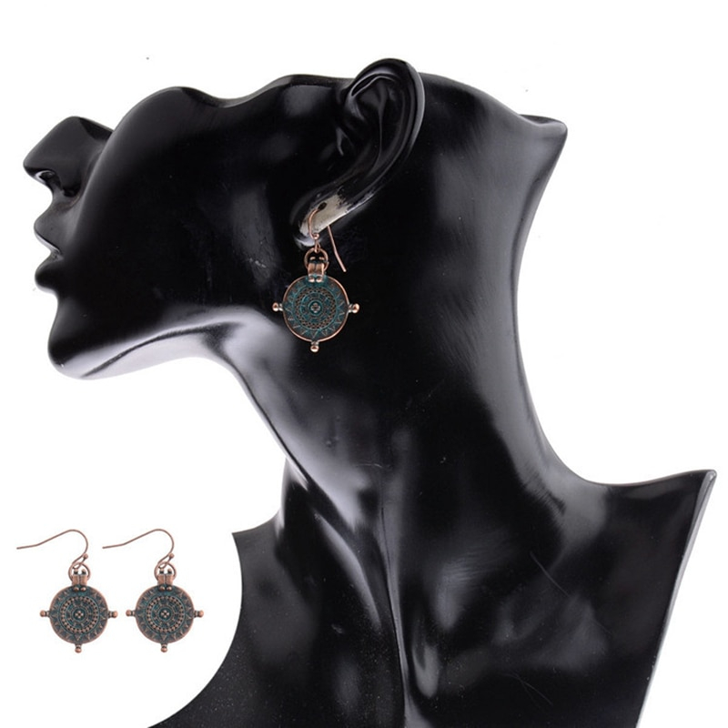 Ethnic Engraved Dangle Earrings