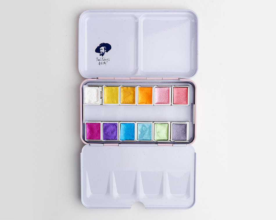 Portable Watercolor Paint with Glitter