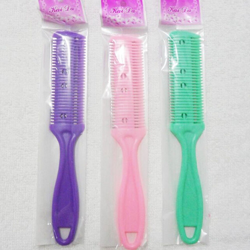 Hair Cutting Comb with Razor Blades