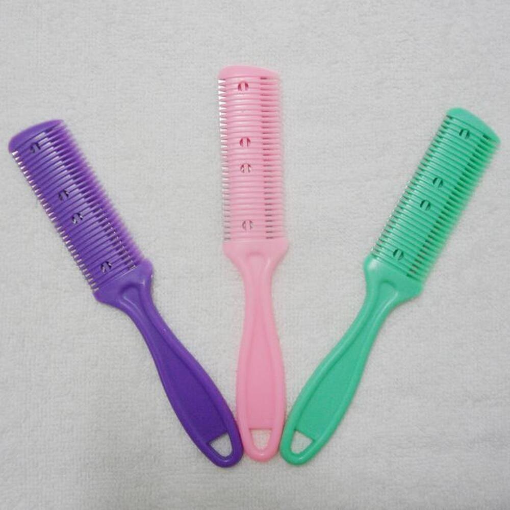 Hair Cutting Comb with Razor Blades