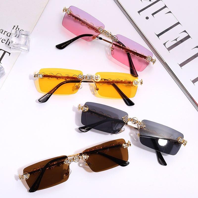 Women's Rimless Rectangular Sunglasses