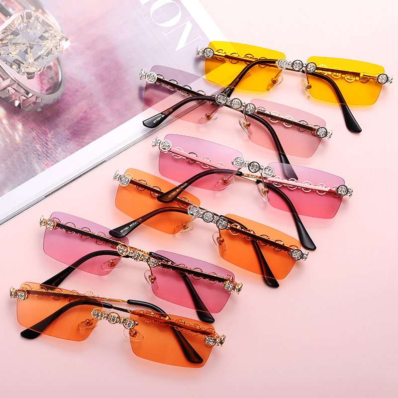 Women's Rimless Rectangular Sunglasses