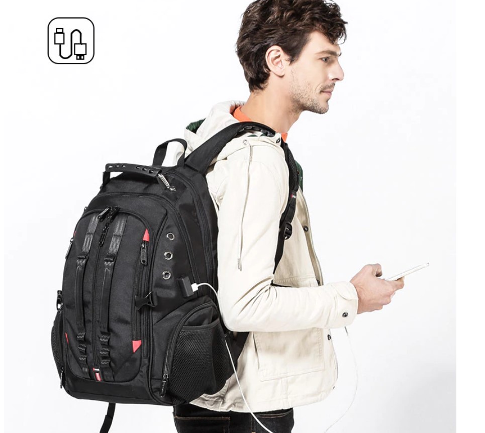 Men's 45L USB Backpack with Raincover