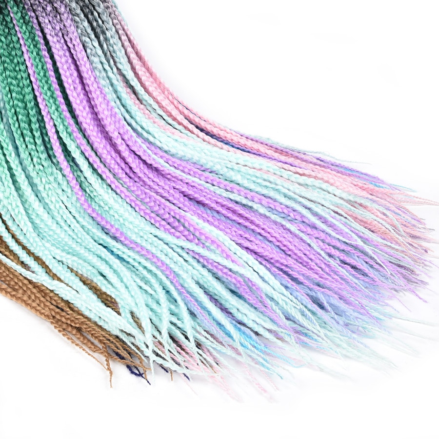 Ombre Crochet Box Braid Synthetic Hair Extensions Set