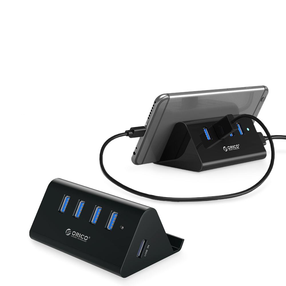 Compact 4 Ports USB 30 HUB and Phone Holder