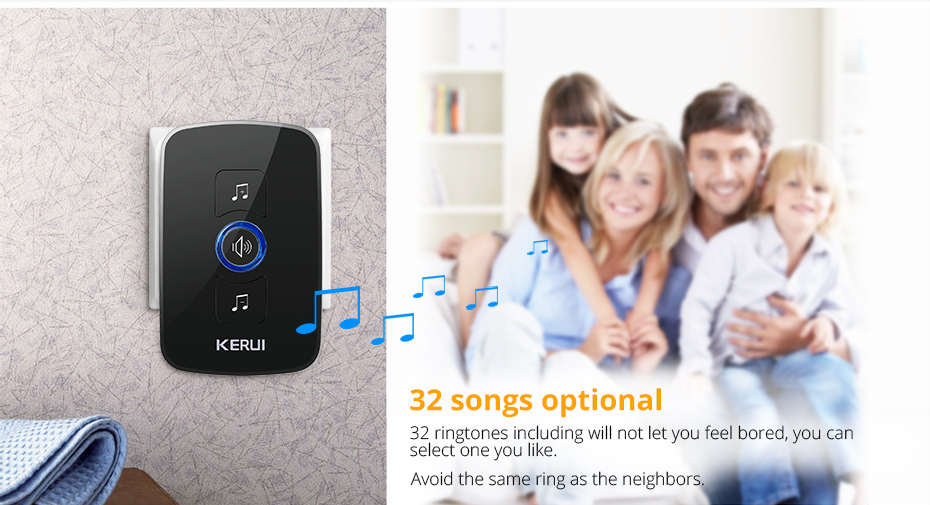 Wireless Waterproof Touch Button Doorbell