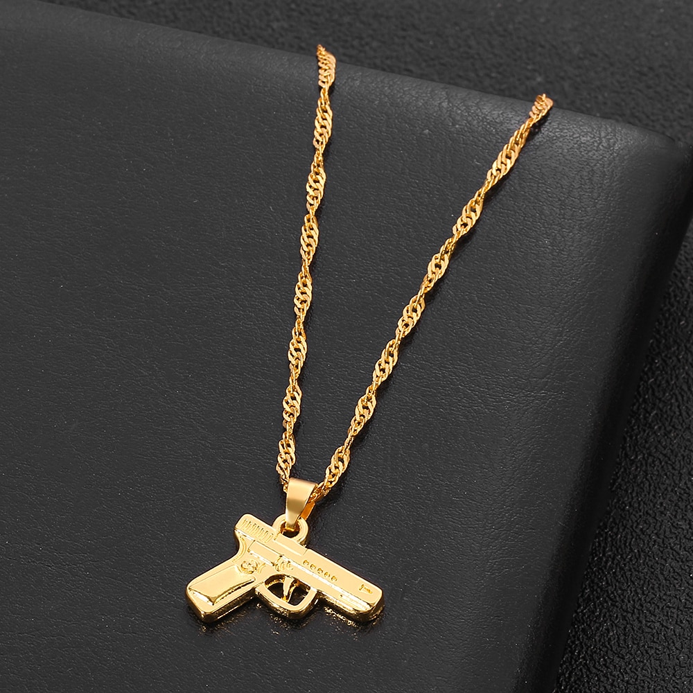 Pistol Gun Pendant Necklace for Women