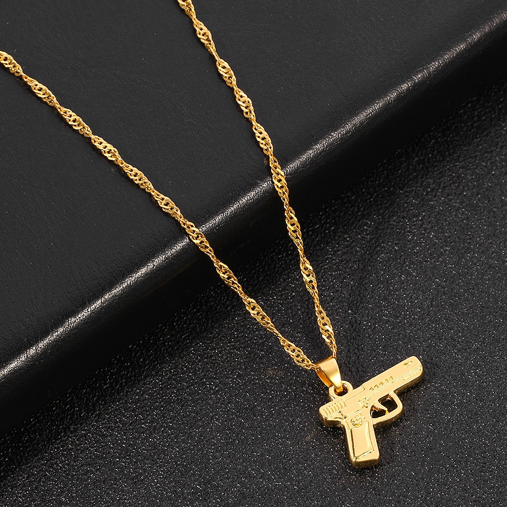 Pistol Gun Pendant Necklace for Women