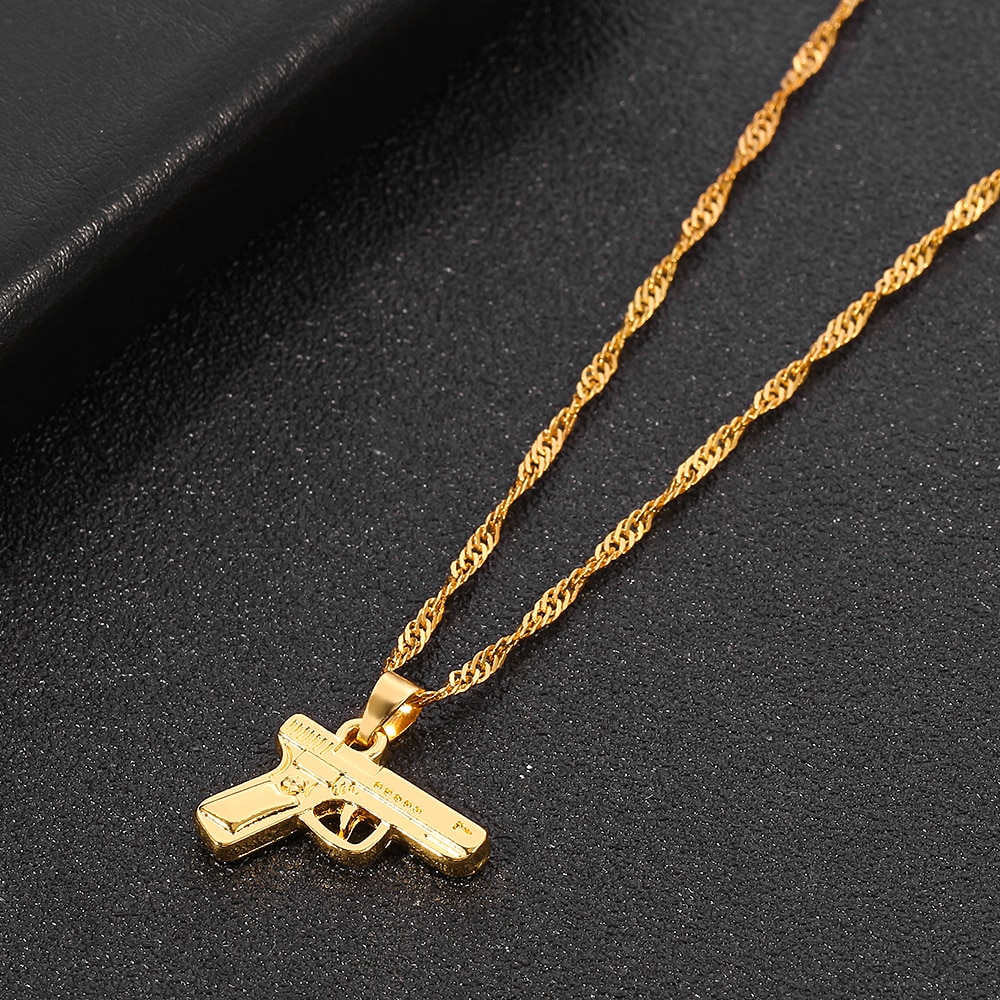 Pistol Gun Pendant Necklace for Women