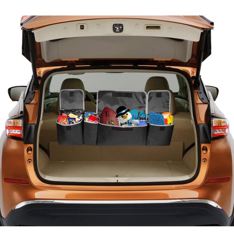 Contrast Trim Car Trunk Organizer