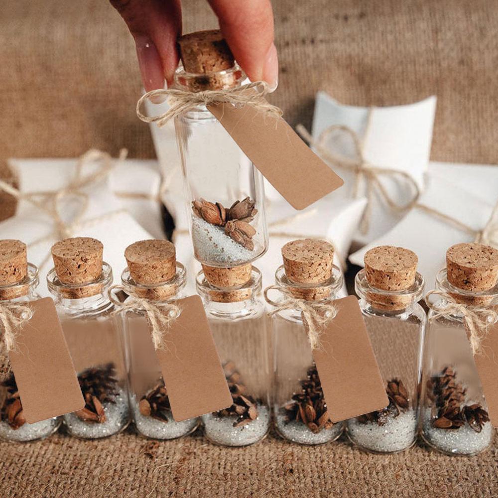 Mini Clear Glass Bottles with Cork for Wedding