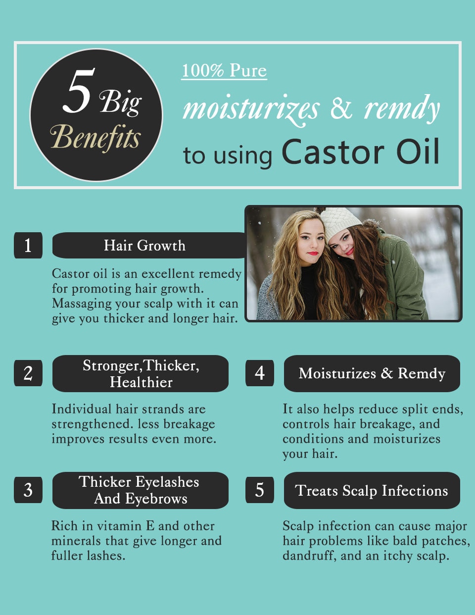 Pure Castor Seed Oil Natural Hair Growth Accelerator