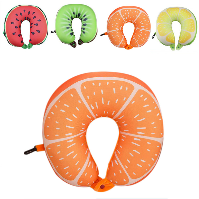 Fruit Printed U-Shaped Travel Pillow