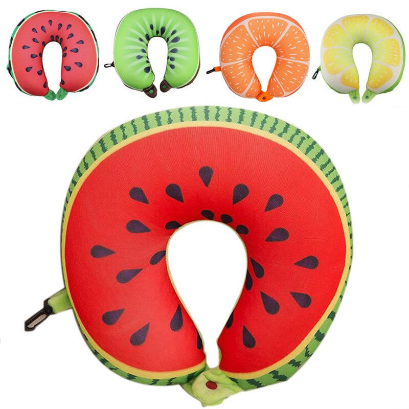 Fruit Printed U-Shaped Travel Pillow