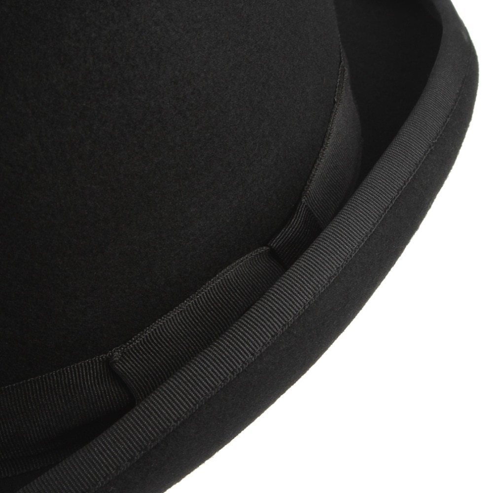 Men's Black Wool Bowler Hat