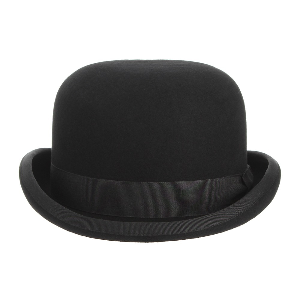 Men's Black Wool Bowler Hat