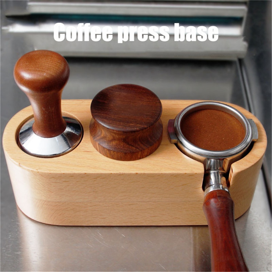 Manual Wooden Coffee Tamper Holder