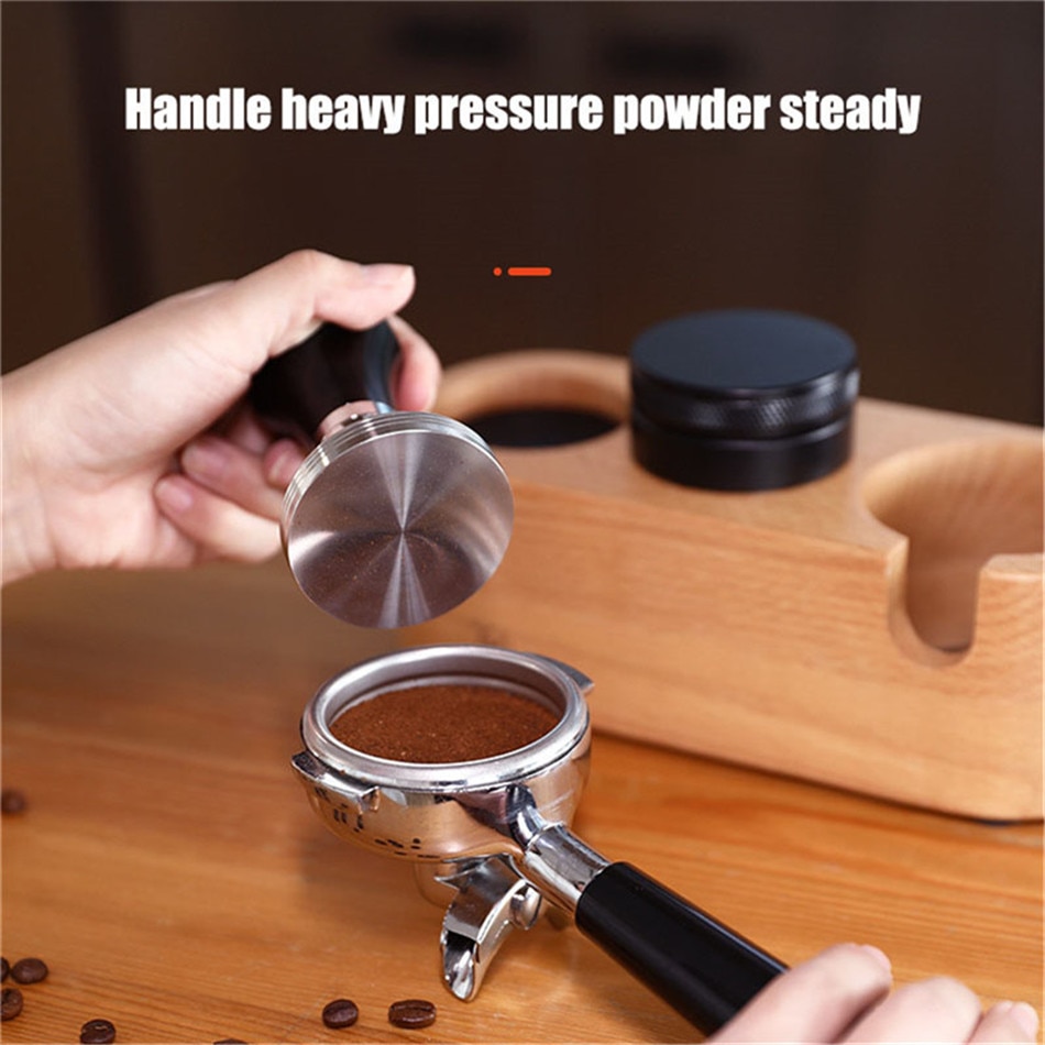 Manual Wooden Coffee Tamper Holder