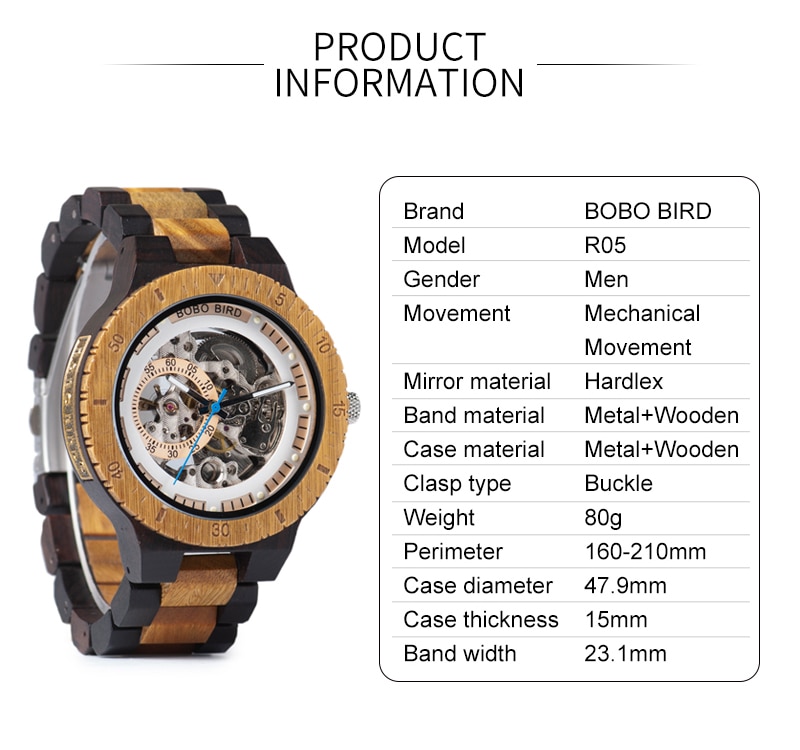 Men Luxury personalize  Wooden Wristwatch