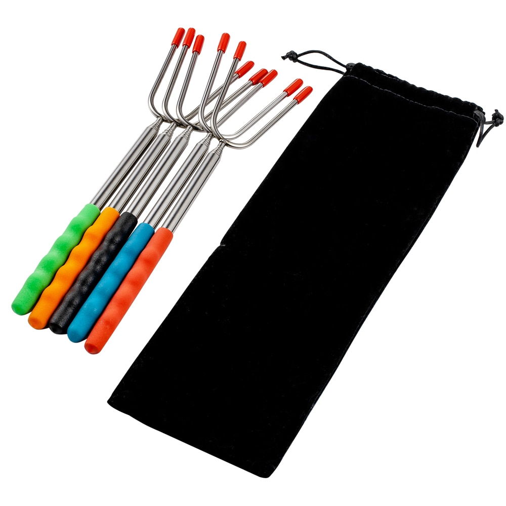 BBQ Roasting Sticks with Silicone Handle 5 pcs Set