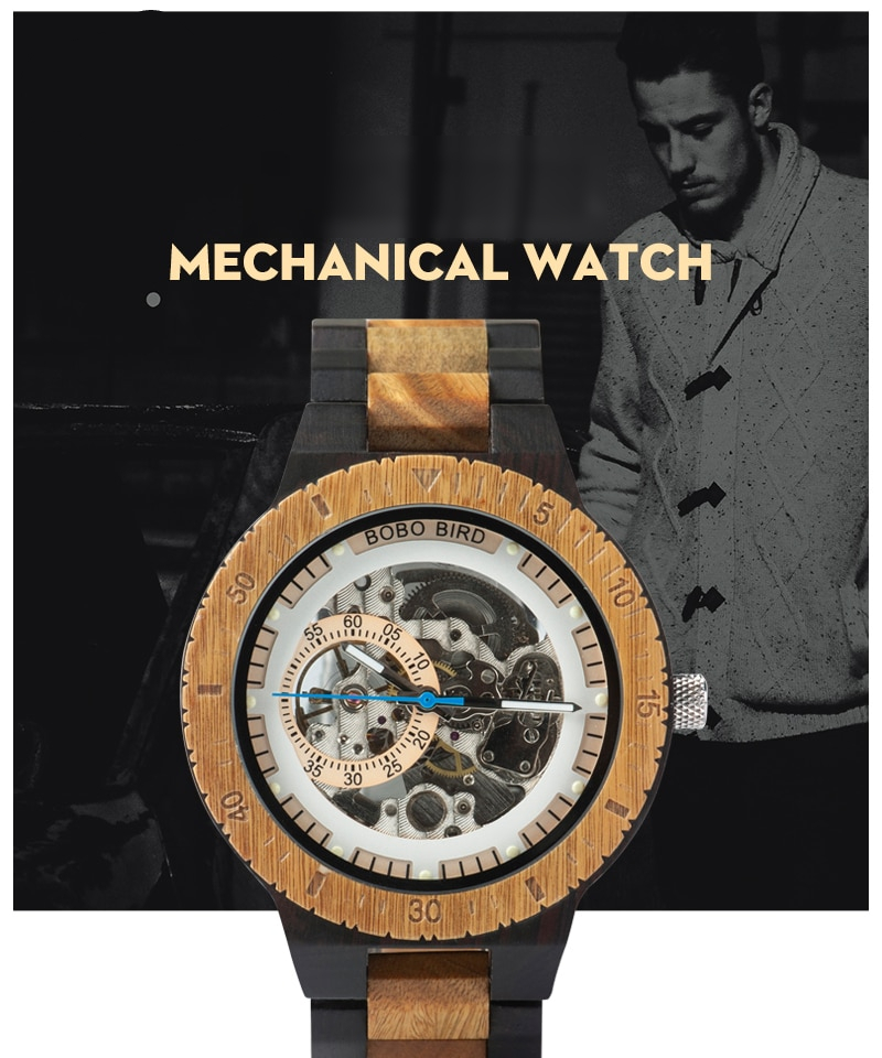 Men's Mechanical Wooden Watches