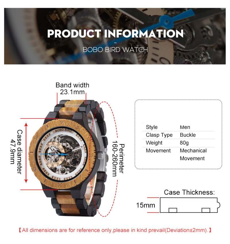 Men's Mechanical Wooden Watches