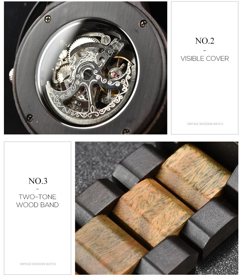 Men's Mechanical Wooden Watches