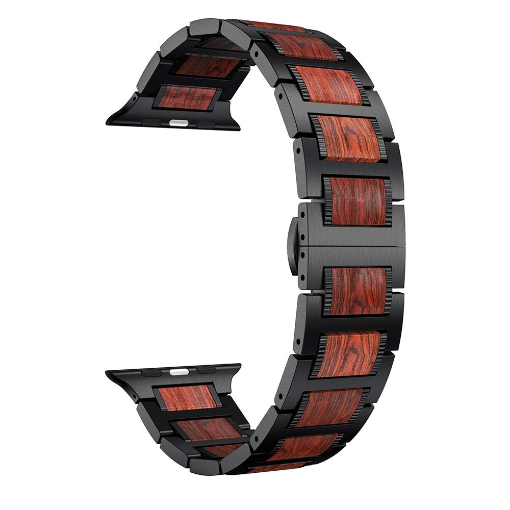Stainless Steel and Wood Band for Apple Watch
